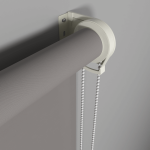 Рулонная штора «Moncada» ø38 фурнитура Белая. Ткань коллекции «Плэин» Серый