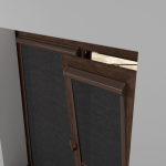 Рулонная штора «UNI 2» фурнитура Коричневая. Ткань коллекции «Тэсиро» Темно-серый