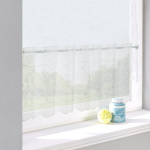 Штора-кафе «Flowers» молоко высота 30см (Ширина 78см)