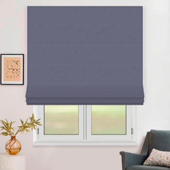 Римская штора белый подъем. мех. «Валенсия» Blackout Серо-синий («Мадрид» L=100 см H=170 см)