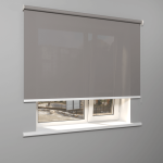 Рулонная штора «Moncada» ø38 фурнитура Белая. Ткань коллекции «Плэин» Серый