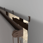 Рулонная штора «MGS» фурнитура Коричневая. Ткань коллекции «Плэин» Серый