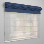 Римская штора «День-ночь» индивидуальный размер ткань «Монро» Dim-out Темно-лазурный