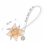 Клипса магнитная «Лилия» размер 15 см для легкого веса штор со шнуром 38 см (Пастельно-розовый)