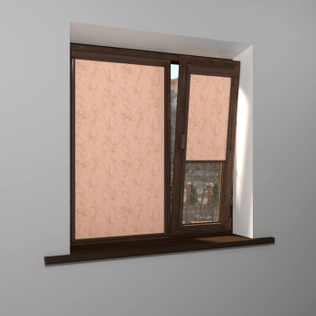 Рулонная штора «UNI 2» фурнитура Коричневая. Ткань коллекции «Шелк BO» Мокка (компл. Besta)