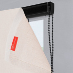 Римская штора черный подъемный механизм индивидуальный размер «Лен» Молочно-кремовый