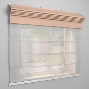 Римская штора «День-ночь» белый подъем. мех. инд.размер «Валенсия» Blackout Бежевый («Твинс One Touch»)