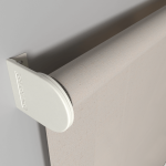 Рулонная штора «Moncada» ø38 фурнитура Белая. Ткань коллекции «Лен» Темно-бежевый