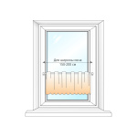 Штора-кафе «Romantik» мокка высота 30см (Ширина 298см)