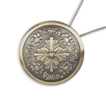 Клипса магнитная «Флора» ø7 см для тяжелого веса штор с тросом 30 см (А)