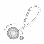 Клипса магнитная «Диамант» ø5 см для легкого и среднего веса штор с тросом 38 см (Х)