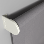 Рулонная штора «Moncada» ø38 фурнитура Белая. Ткань коллекции «Тэсиро» Светло-серая