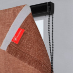 Римская штора черный подъемный механизм «Лен» Шоколад