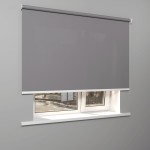 Рулонная штора «Moncada» ø38 фурнитура Белая. Ткань коллекции «Тэсиро» Светло-серая