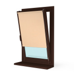 Рулонная штора «Мини» фурнитура Коричневая. Ткань коллекции «Пастель» Песок