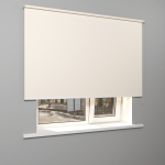 Рулонная штора «MGS» фурнитура Белая. Ткань коллекции «Санторини» Бежевый