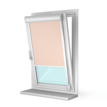 Рулонная штора «UNI 2» фурнитура Белая. Ткань коллекции «Пастель» Персик (компл. Besta)