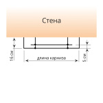 фото стеновой профильный карниз для штор «универсал» с прямыми поворотами к стене двухрядный белый в интернет-магазине Олексдеко