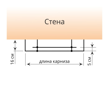 изображение стеновой профильный карниз для штор «универсал» с прямыми поворотами к стене двухрядный белый на olexdeco.ru