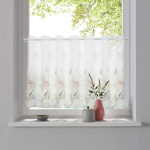 Штора-кафе «Butterfly» персик с серым высота 45см (Ширина 90см)