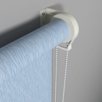 Рулонная штора «Moncada» ø38 фурнитура Белая. Ткань коллекции «Лазурь» Голубая