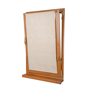 Рулонная штора «Мини» фурнитура Золотой дуб. Ткань коллекции «Арабеска» Бежевый (компл. Besta)