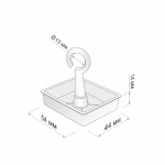 Крышка 54*44 мм с крючком для блистера 50х50 мм упак. 100 шт (Белый)