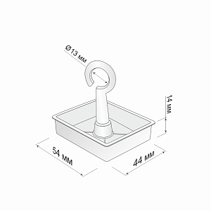 Крышка 54*44 мм с крючком для блистера 50х50 мм упак. 100 шт