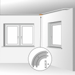 Поворот эркерный внутренний для шины потолочной двухрядной (комплект с адаптером) (Белый)