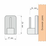 Кронштейн «Мини» 17х24 мм к карнизу «Кафе» отступ 14 мм (Прозрачный)