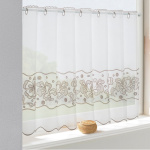 Ткань для штор-кафе коллекция «Flowers» мокка (На отрез высота 60см)