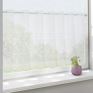 Штора-кафе «Flowers» молоко высота 45см