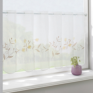 Штора-кафе «Romantik» бежево-желтый высота 45см