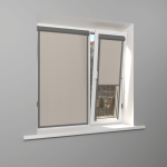 Рулонная штора «UNI 2» фурнитура Темно-серая. Ткань коллекции «Лен» Blackout Темно-бежевый