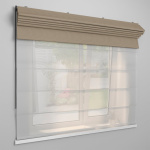 Римская штора «День-ночь» черный подъем. мех. «Монро» Dim-out Бежевый («Твинс One Touch» L=110 см H=170 см)