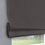 Римская штора белый подъемный механизм «Монро» Dim-out Темный графит