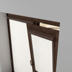 Рулонная штора «UNI 2» фурнитура Коричневая. Ткань коллекции «Фрассино» Жемчуг