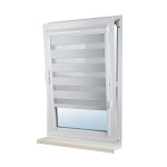 Рулонная штора «UNI 2 День-Ночь» фурнитура Белая. Ткань коллекции «Саванна» Муссон