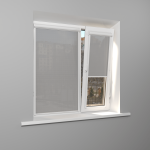 Рулонная штора «UNI 2» фурнитура Белая. Ткань коллекции «Скрин Витара» Серый