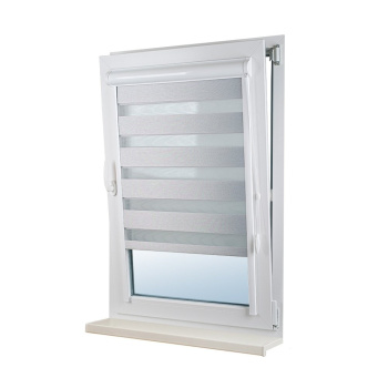 Рулонная штора «UNI 2 День-Ночь» фурнитура Белая. Ткань коллекции «Саванна» Муссон (Компл. Besta)