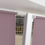 Рулонная штора «Мини» фурнитура Белая. Ткань коллекции «Плэин» Лиловый (Компл. Besta)