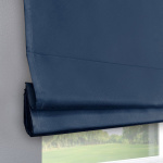 Римская штора черный подъемный механизм индивидуальный размер «Монро» Dim-out Темно-лазурный