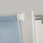 Рулонная штора «Мини» фурнитура Белая. Ткань коллекции «Лазурь» Голубой (компл. Besta)