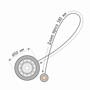 изображение клипса магнитная «диамант» ø5 см для легкого и среднего веса штор с тросом 38 см на olexdeco.ru