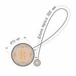 Клипса магнитная «Флора» ø7 см для тяжелого веса штор с тросом 30 см (ХМ)