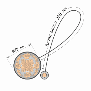 изображение клипса магнитная «флора» ø7 см для тяжелого веса штор с тросом 30 см на olexdeco.ru