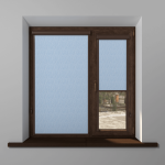 Рулонная штора «UNI 2» фурнитура Коричневая. Ткань коллекции «Лазурь» Голубой