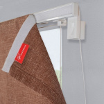 Римская штора белый подъем. мех. «Лен» Шоколад («Вена» L=110 см H=170 см)