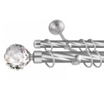 Двухрядный стеновой карниз для штор «Морано» Хром матовый (25/19 ХМ 360)