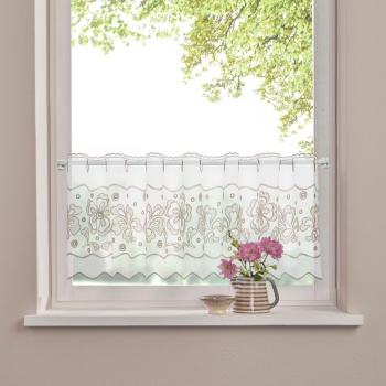 Штора-кафе «Flowers» мокка высота 30см